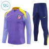Dječji - Komplet trenirke za treniranje Atlético Madrid Četvrt-Zip 25/26 Ljubičasta