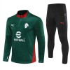 Komplet trenirke za treniranje AC Milan Četvrt-Zip 25/26 Zelena