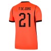 Nogometni Dres Nizozemska Frenkie de Jong 21 Domaći SP 2026