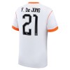Nogometni Dres Nizozemska Frenkie de Jong 21 Gostujući SP 2026 Nogometni Dres Nizozemska Frenkie de Jong 21 Gostujući SP 2026
