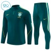 Dječji - Komplet trenirke za treniranje Brazil Četvrt-Zip 26/27 Zelena